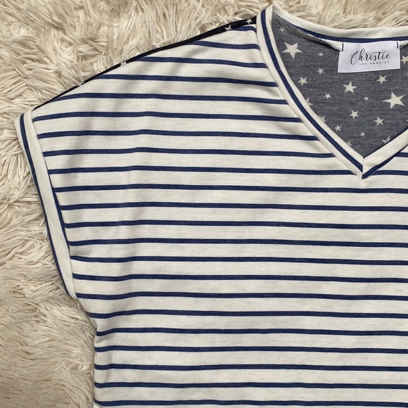 Jenny Boston Christie Stars Tee 💗 Navy & Ivory - Picture 8 of 15